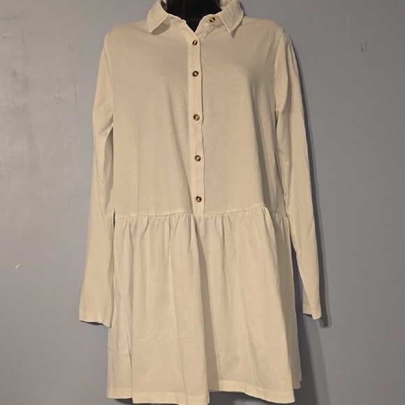 Asos Design Cotton Shirt Jersey Mini Dress - Picture 3 of 8